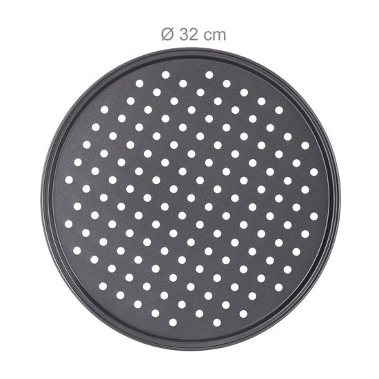 Lot De 2 Plaques à Pizza Rondes Antiadhésives - Acier Carbone, Diamètre 31,5 Cm, Profondeur 4 Cm - Pour Four Jusqu'à 200°C