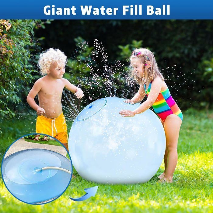 Grande Balle à Bulles Ballon d'Eau Transparent Rebond Jeu d'Activité Extérieur pour Enfants Jouet en Caoutchouc