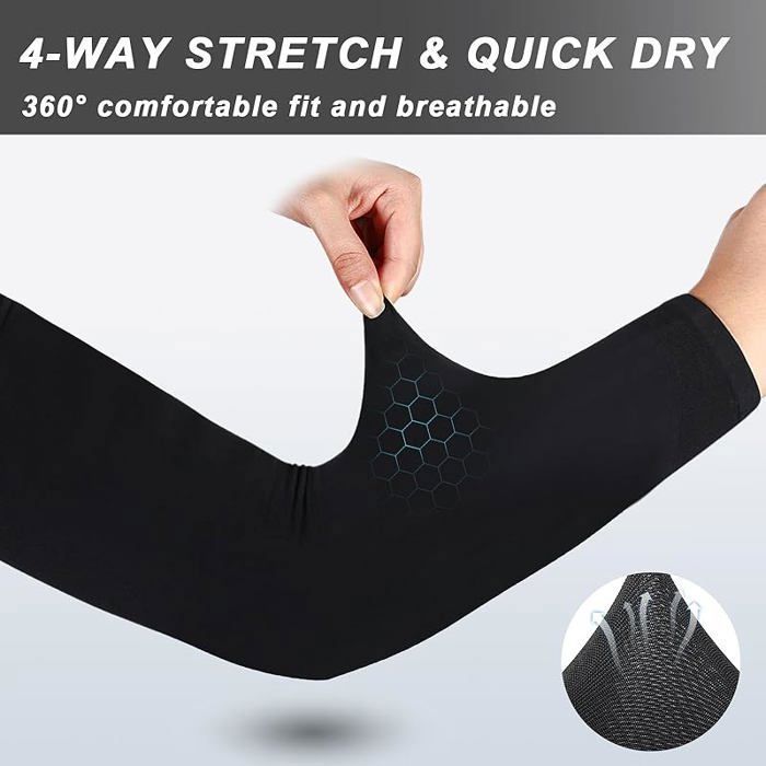 4 Paires Manchette Bras Homme, Anti UV Protection UPF 50+ Manche De