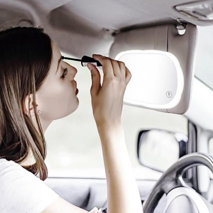 Blanc - Miroir de courtoisie pare-soleil de voiture, Pare-soleil  automobile, Miroirs de maquillage éclairés