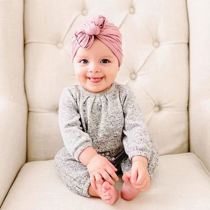 Freesiom Turban Bonnet Bébé Fille Bandeau Cheveux Enfant Naissance