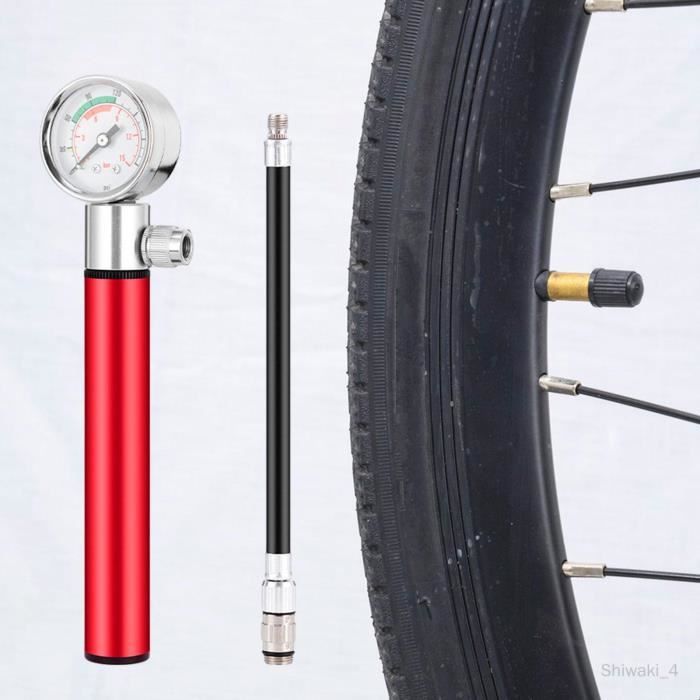Pompe à Pied Walfort Avec Manomètre - Pour Vélo, Moto, Auto - 3 Adaptateurs