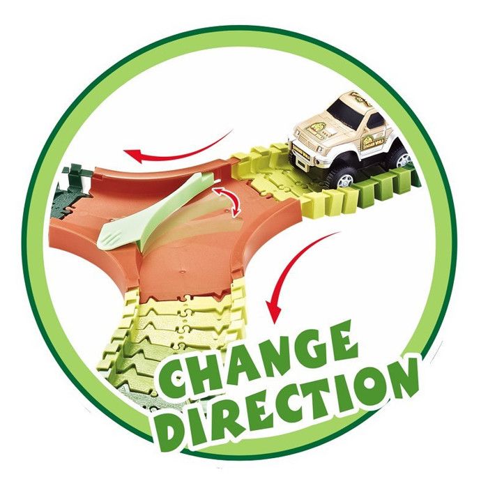 Circuit De Course Dinosaure Kinderplay – 360 Cm, 240 Pièces, Ponts, Tunnels, Voiture – Cadeau Dès 3 Ans
