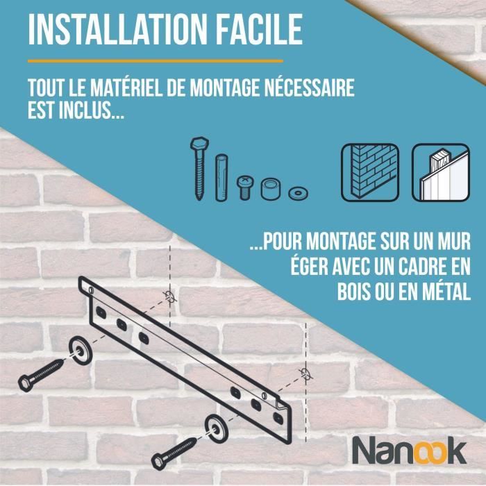 Support Mural TV Ultra Plat - Pour écrans 32 à 55 Pouces, Jusqu'à 80kg - Compatible VESA 100x100 à 400x400 - Noir - 10