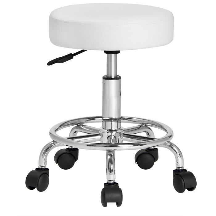 Tabouret Siège à Roulettes Bas Rotatif 360° MagiDeal - Tabouret Ménage Paresseux Enfant - Cuir PU Noir