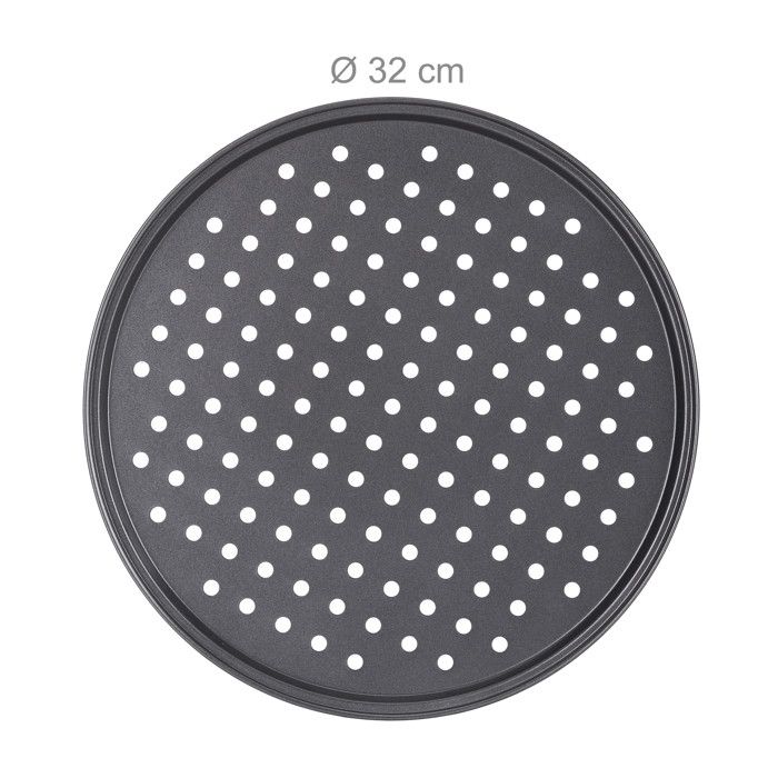 Lot De 6 Plaques à Pizza En Acier - Diamètre 29 Cm, Revêtement Antiadhésif, Noir - Pour Four, Pizzas, Tartes Flambées, Cheesecakes