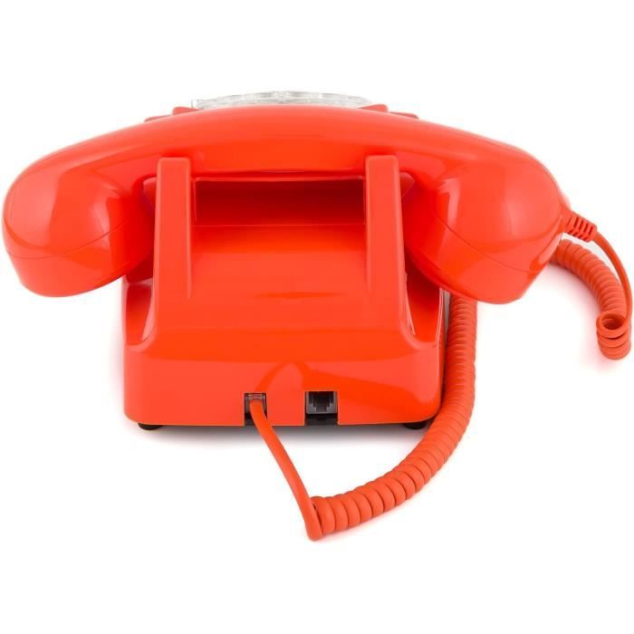 Téléphone Fixe Vintage Années 70 – Touches – Couleur Camel – Suisse