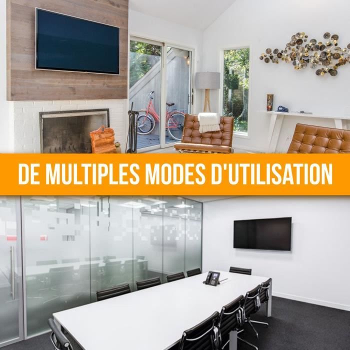 Support Mural TV Ultra Plat - Compatible 32-55 Pouces, VESA 100x100 à 400x400 - Jusqu'à 80 Kg, Noir