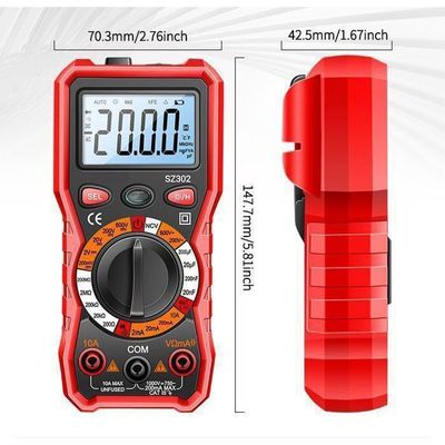 Multimètre Numérique Holdpeak HP-4070L - Mesure Capacité, Inductance, Résistance, HFE - 2000 Points - Avec Rétroéclairage