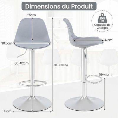 Lot de 2 tabourets de bar Vintage acier noir assise incurvée marron Lot de 2 tabourets de bar Vintage acier noir assise incurvée marron