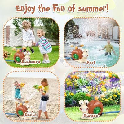 Arroseur Escargot Rotatif 360° – Jeu D’eau Extérieur Jardin, Piscine Et Pelouse – ABS Résistant
