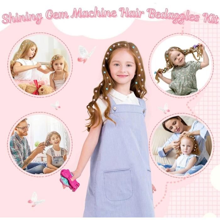 Yeefunjoy Machine a Strass pour Cheveux avec 180 gemmes décoratives,Shining Bijoux Diamond Styler Kit,Machine Strass Cheveux,Glam Styling Tool Kit Diamond Styler Kit de Jouets Créatifs pour Filles