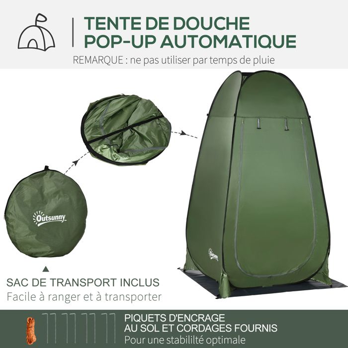 Wenty Tente de douche portable Outsunny, abri d'intimité, vestiaire de camping avec sac de douche solaire, plancher et sac de transport - Canada Wenty Tente de douche portable Outsunny, abri d'intimité, vestiaire de camping avec sac de douche solaire, plancher et sac de transport - Canada