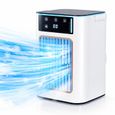 Climatiseur portable personnel, double pulvérisation, réservoir d'eau de 900 ml, 4 vitesses de ventilation, veilleuse 7 couleurs