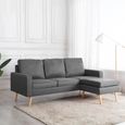 ❤Moderne Sofa Canapé de relaxation - Canapé droit fixe 3 places Mode - avec repose-pied Gris clair Tissu 😊79902-0