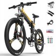 Vélo électrique Lankeleisi XT750 Sports 14.5ah 48V 33km-h 500W Version cadre 26 roue alu 26 " jaune-0