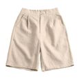 Shorts Femme Eté Doux Shorts Casual Loisir Poches Bermuda Couleur Unie Short Plage Confortable Kaki XL-0
