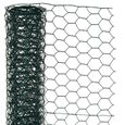 Grillage en fil de fer galvanisé hexagonal plastifié vert 1 x 2,50 m - 13 mm - NATURE-0