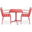 Ensemble de jardin table et chaise - OVIALA - Palavas - Rouge-0