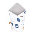 Gigoteuse d'emmaillotage bébé couverture, Nid Réversible universelle pour Garçon et Fille poussette Arc-en-ciel–Coton Gris-0