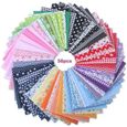 Yolistar Tissus Coton Couture, Lot de 56pcs 25cm * 25cm Mixtes Textile Tissu Carrés, Tissus en Coton pour Patchwork pour DIY-0