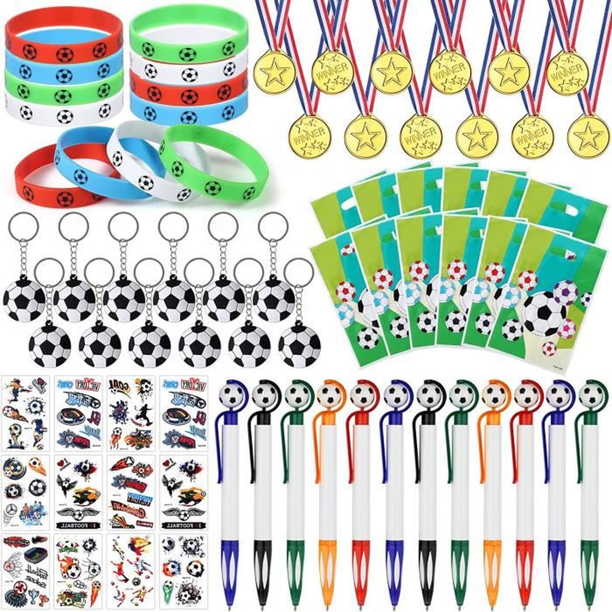 Décoration Thème Sport Kit 90 Pièces Fête Football - Cadeaux Anniversaire Garçon Déco Pinata Kit Anniversaire Football