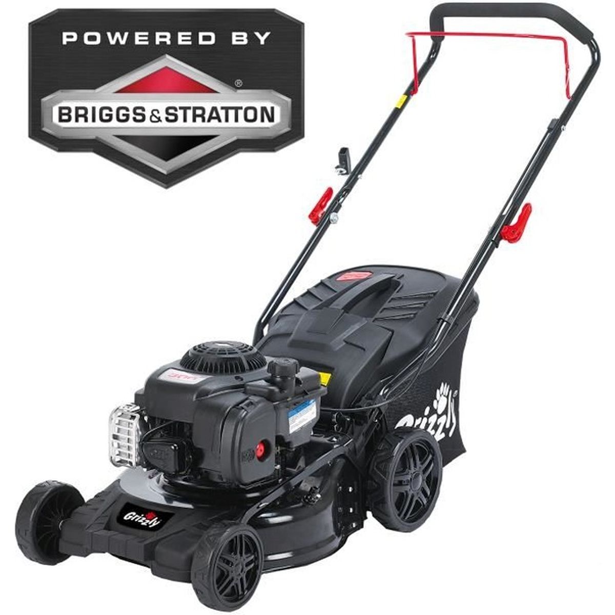 Levier Hauteur De Coupe Tondeuse Briggs Et Stratton Tondeuse à gazon essence Grizzly BRM 42 B & S 1,82 kW largeur de coupe 2,47  HP 42 cm Réglage de la hauteur 6 fois moteur Briggs & - Cdiscount Jardin