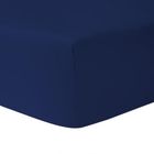 HOMEROKK Drap Housse 180 x 200 cm - BLEU MARINE 100% coton 57 fils / cm