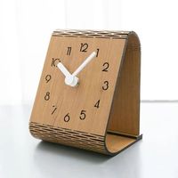 Horloge en Bois Silencieuse de Salon Cuisine Modernes Design Horloge de Table（11.2x11.2cm）