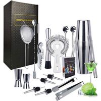 Kit De Bar Complet 12 Pièces En Inox - Shaker, Jigger, Passoire, Cuillère... - Accessoires Barman Débutant Ou Pro