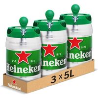 Heineken - Bière blonde 5° - 3 fûts de 5L