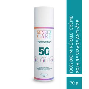 SOLAIRE CORPS VISAGE Minela Care - Crème Solaire avec Filtre Minéral Bio - pour le visage - SPF 50+ - 70 g