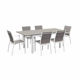 Ensemble table et chaise de jardin Salon de jardin table extensible - Chicago 210 Tau