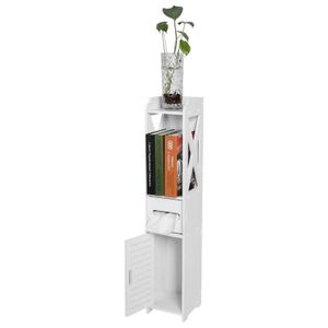 Jadella Armoire Haute Joe Armoire /Étag/ère Meuble Meuble Salle de Bain Blanc Gris Brillant