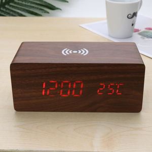 HORLOGE - PENDULE Réveil Horloge,Réveil électrique en bois avec cous