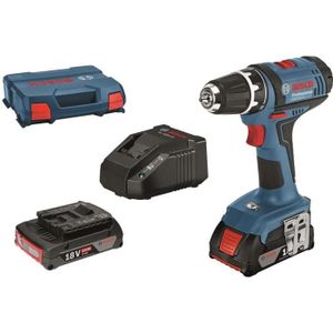 Perceuse visseuse BOSCH PROFESIONNAL GSR 18-2-LI (2 batteries de 2,0 Ah, chargeur GAL 18 V-20, L-Case)