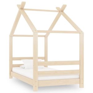 STRUCTURE DE LIT Cadre de lit d'enfant en bois de pin massif 70x140 cm - CUQUE - Style Enfant