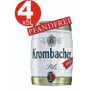 BIERE 4x Krombacher fût de 5 litres de 4,8% vol