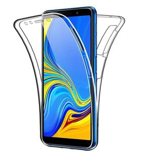 COQUE - BUMPER Coque Samsung Galaxy A7 (2018) Avant + Arrière 360 Protection Intégrale Transparent Silicone Souple Etui Tactile Housse Antichoc