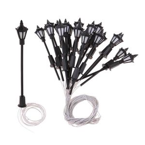 Lot 10pcs Miniature Lampadaire Lampe Paysage Layout Rue Train Jardin 1:200 