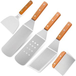 USTENSILE Kit Barbecue Portable - ZGEER - Ensemble complet de spatules pour gril - Acier inoxydable - Blanc