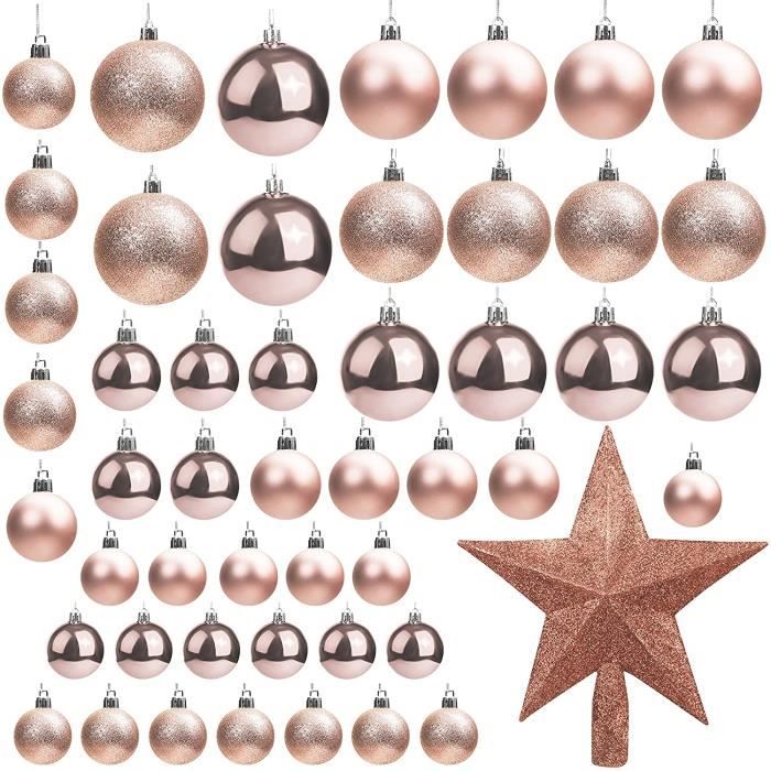 boule de noël rose gold