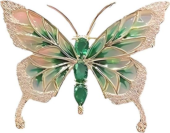 Broche Papillon Strass - Accessoire Élégant Pour Vêtements, Chapeaux Ou Écharpes - Cadeau Femme