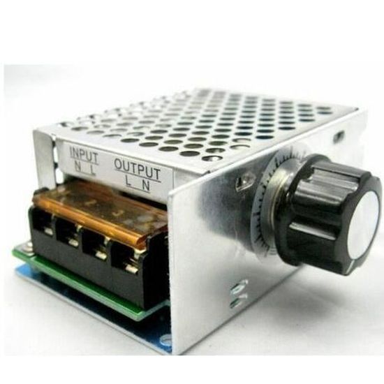 Onmancy Régulateur De Tension Électronique SCR AC220V 4000W - Variateur De Vitesse Moteur 220V Avec Prise Européenne