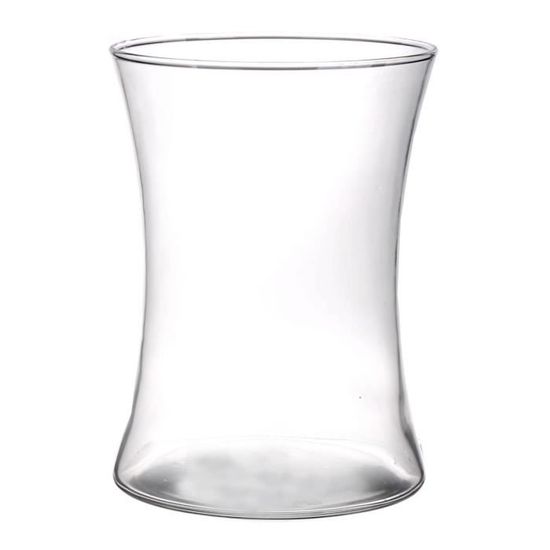 INNA-Glas Vase à Fleurs-Photophore en Verre LIZ AIR, Transparent, 19cm, Ø14cm - Vase de Table-Bougeoir