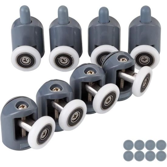 Fusion Lot de 8 Roulettes pour Porte de Douche,Roulettes Cabine de Douche pour Salle de Bain
