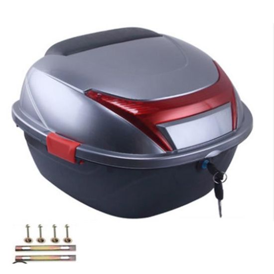 Top Case Universel Moto/scooter 45L – Coffre étanche Avec Serrure, Dossier Et Support Inclus, Rangement Spacieux