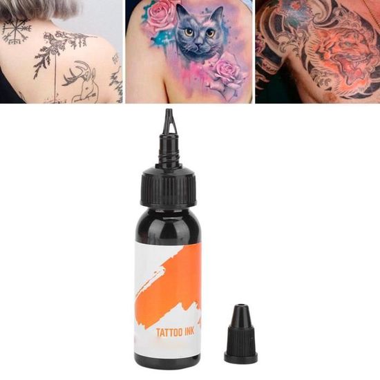 Encre Noire Concentré Professionnelle Pour Tatouage – Lot De 2 Flacons 30 Ml – Noir Profond, Stable Et Durable