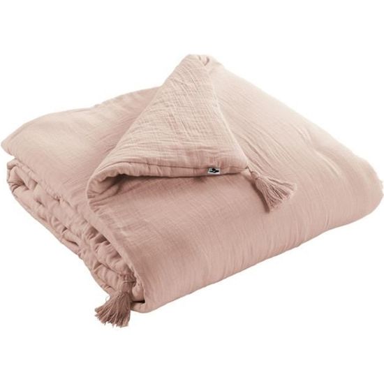 DOCK AVENUE Bout De Lit Édredon Gaze De Coton 90 X 200 Cm Gaia - Coloris Canard