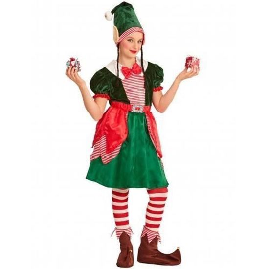 Costume De Lutin De Noël Rose Pour Femme, Comprenant Robe, Collants, Ceinture, Couvre-bottes Et Bonnet, Tailles S à XXL, Pour Fêtes Et Déguisements